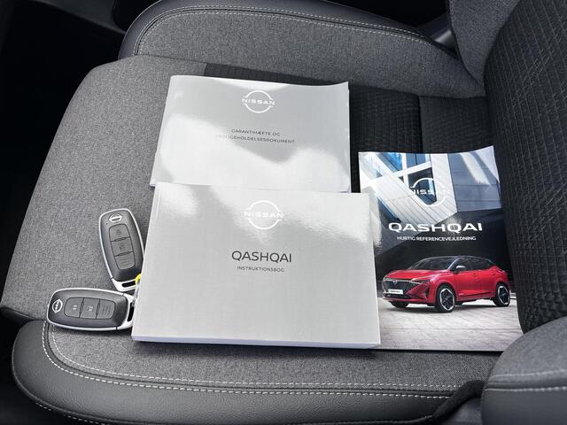 Nissan QASHQAI 1.3 MHEV Xtronic N-Connecta Automaat / Fabrieksgarantie tot 05-2028 < 100.000 km / 1.800 kg trekgewicht / Navigatie / Cold Pack / Stuur-, stoel- en voorruitverwarming / Apple Carplay Android / 18" LM wielen /