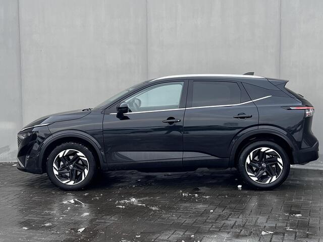 Nissan QASHQAI 1.3 MHEV Xtronic N-Connecta Automaat / Fabrieksgarantie tot 05-2028 < 100.000 km / 1.800 kg trekgewicht / Navigatie / Cold Pack / Stuur-, stoel- en voorruitverwarming / Apple Carplay Android / 18" LM wielen /