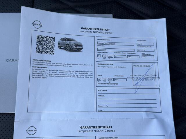 Nissan QASHQAI 1.3 MHEV Xtronic Tekna Plus / Nieuw model & Facelift / Fabrieksgarantie tot 09-2027 / Panoramadak / HUD / 360 Camera / Elektr. Stoelen met Massage / Stoel & Stuurwiel verwarming / BOSE Audio / DAB / Adaptieve Cruise / Clima / Lederen & Alcantara Bekleding
