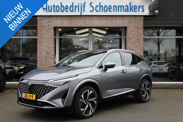 Nissan QASHQAI 1.3 MHEV Xtronic Tekna Plus HUD PANO BOSE LEER+ALCANTARA MEMORY ACC PRO-PILOT MASSAGE CARPLAY 360-CAMERA RUIT/STUUR/STOELVERWARMING DAB 20"LMV 2xKEYLESS ELEK.KLEP DODEHOEK/VERKEERSBORDDETECTIE ENZ.