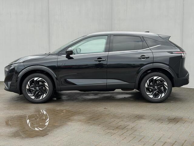 Nissan QASHQAI 1.3 MHEV Xtronic N-Connecta Automaat / Fabrieksgarantie t/m 03-2028 100.000 km / Panorama dak / 1.800 kg Trekgewicht / Elektrische klep / HUD / Camera 360° / Cold pack / Stuur-, stoel- en voorruitverwarming / Navigatie / Apple Carplay Android /