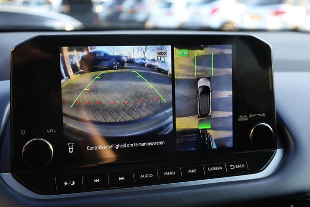 Nissan QASHQAI 1.3 MHEV Tekna PANO TREKHAAK CARPLAY HUD 19"LMV ACC HALFLEER DAB ELEK.ACHTERKLEP 2xPDC ZWARTE-HEMEL NAVI NAP ENZ!!