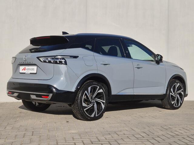 Nissan QASHQAI 1.3 MHEV Xtronic Tekna Plus Automaat / Fabrieksgarantie tot 01-2028<100.000 / Facelift / All season banden / Trekgewicht 1800 kg / Head-up display / Panoramadak / Stuur- Stoel & voorruitverwarming / Bose Audio Systeem / Elektrische achterklep / Voorstoele