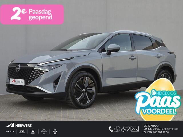 Nissan QASHQAI 1.3 MHEV Xtronic Tekna Automaat / Nieuw Model / Facelift / Fabrieksgarantie tot 04-2028 / HUD / Trekgewicht 1800 kg / Cold Pack / Rondomzicht camera / Elektrische achterklep / Apple Carplay Android Auto / Stuur-, Stoel en Voorruit verwarming /