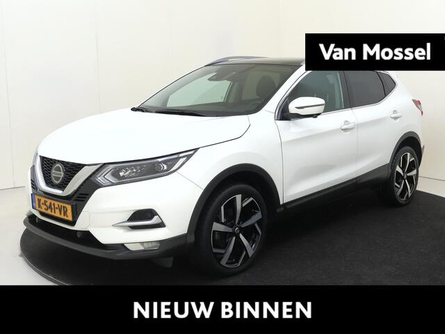 Nissan QASHQAI 1.3 DIG-T Premium Edition | airco automatisch | Apple Carplay/Android Auto | Autonomous Emergency Braking | cruise control | dodehoek detectie | LED koplampen | lederen bekleding | lichtmetalen velgen 19" | navigatiesysteem full map | panoramadak | voorst