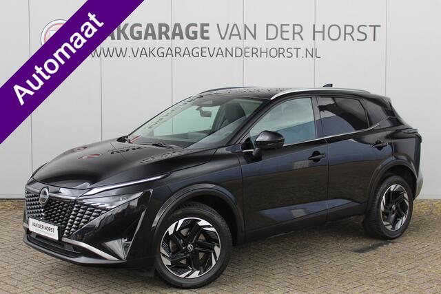 Nissan QASHQAI 1.3-158pk MHEV Xtronic N-Connecta AUTOMAAT ! Gun u het comfort en gemak van deze prachtige automaat ! Navigatie, Cruise Cntrl, Autm. airco dual, Camera, Dodehoek assist, Winter Pack, All Season banden, Digitaal dashboard, LED verlichting etc.