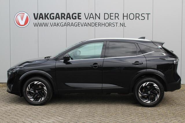 Nissan QASHQAI 1.3-158pk MHEV Xtronic N-Connecta AUTOMAAT ! Gun u het comfort en gemak van deze prachtige automaat ! Navigatie, Cruise Cntrl, Autm. airco dual, Camera, Dodehoek assist, Winter Pack, All Season banden, Digitaal dashboard, LED verlichting etc.