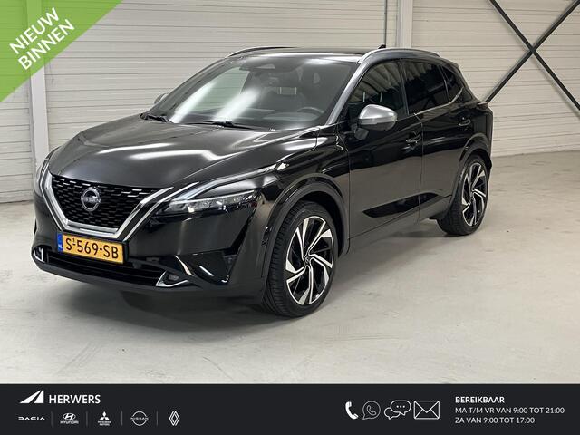 Nissan QASHQAI 1.3 MHEV Xtronic Tekna Plus / Trekhaak 1800Kg Trekgewicht / Panoramadak / BOSE Audio / Lederen Bekleding / Elektr. Stoel / Stoel & Stuur Wiel Verwarming / Camera /