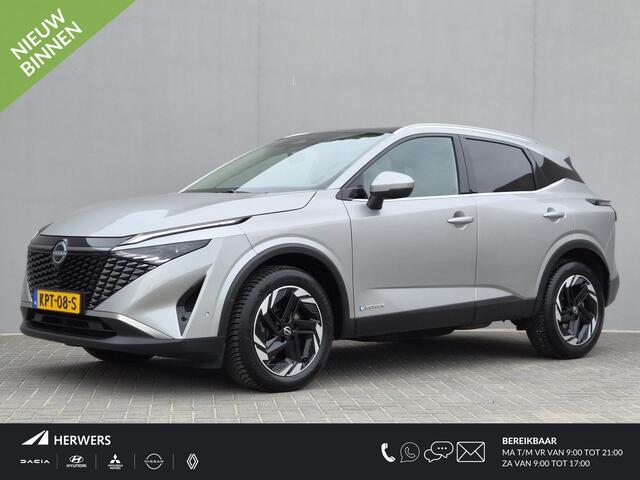 Nissan QASHQAI 1.5 e-Power N-Connecta / Facelift / Panoramadak / All season banden / Rondomzicht camera / Adaptief cruise control / Draadloze telefoon lader / Apple Carplay Android Auto / Climate control / Navigatie / Keyless Entry/Start / Parkeersensoren voor en achter