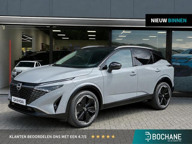 Nissan QASHQAI 1.5 e-Power Tekna Plus NIEUW UIT VOORRAAD LEVERBAAR | Stoelmassage | Lederen bekleding | Bose geluidsinstallatie | Stoelverwarming | Stuurverwarming | Adaptieve Cruise Control | Climate Control | Panoramadak | Apple CarPlay & Android Auto | 10 jaar fabrie