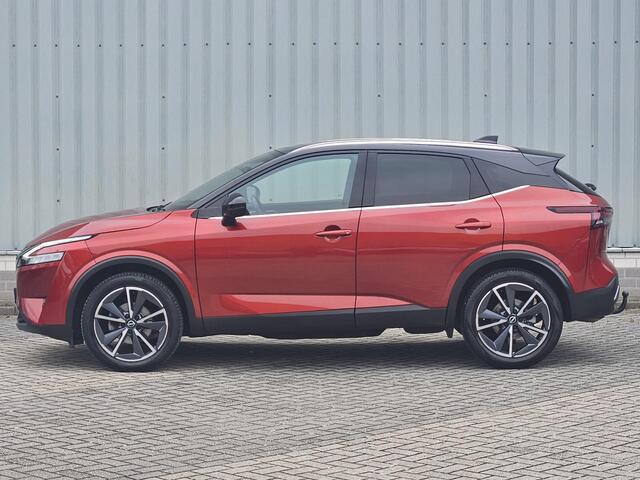 Nissan QASHQAI 1.3 MHEV Tekna / Trekhaak 1800KG / Adaptief Cruise Control / Panoramadak / Elektrisch Verstelbare Bestuurdersstoel / Head- Up Display / 360 Graden Camera / Elektrische Achterklep / Apple Carplay & Android Auto / Draadloze Telefoon Lader / Navigatie / Clim