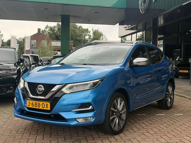 Nissan QASHQAI 1.3 DIG-T Tekna + AFNEEMBARE TREKHAAK | LEDER | 360 GRADEN CAMERA | BOSSE | ELEKTRISCH VERSTELBARE STOELEN | STOELVERWARMING | STUURVERWARMING | STOELKOELING | PANORAMADAK | NAVIGATIE | LED | DODEHOEK DETECTIE | APPLE CARPLAY / ANDROID AUTO | ADAPTIEVE CRUISECONTROL |