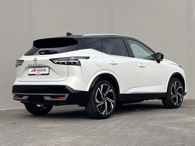 Nissan QASHQAI 1.3 MHEV Xtronic Tekna Plus / Dealer onderhouden / Fabrieksgarantie tot 10-2028 / 1.800 kg trekgewicht / HUD / BOSE audio / Panorama dak / Stuur- & stoelverwarming / Massage stoelen / Elektrische stoelen & klep / Apple Carplay Android / 20" LM wielen & All Season banden /