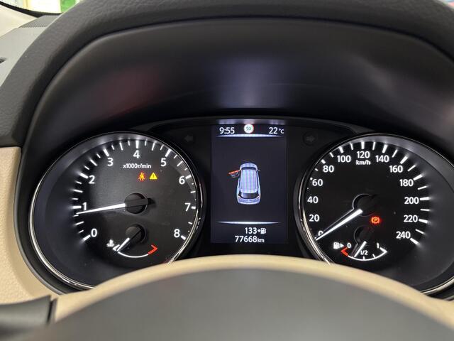 Nissan X-TRAIL 1.6 DIG-T Tekna / Metaalkleur / Luxe lederen bekleding / Voorstoelen, stuurwiel en achterbank verwarmd / Rondomzichtcamera / Navigatiesysteem full map / Licht metalen velgen 19" / Elektrisch glazen panorama dak / Dode hoek detectie / Automatische airco / 