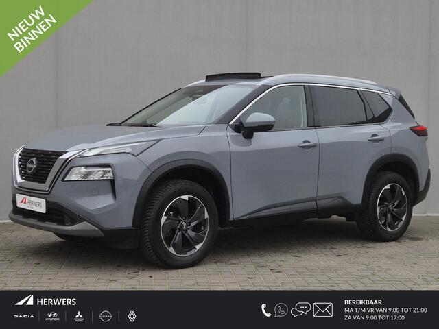 Nissan X-TRAIL 1.5 MHEV 163pk N-Connecta Automaat / Fabrieksgarantie tot 03-2028 <100.000 / 2000kg Trekgewicht / Allseason banden / HUD / Glazen schuif- en kanteldak / Elektrische achterklep / Rondomzicht camera / Stuur-, Stoel en Achterbank verwarming / Adaptief CC /