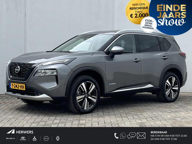 Nissan X-TRAIL 1.5 e-4orce Tekna 4WD 7p. Automaat / Trekhaak (Trekgewicht 1.650kg) / HUD / Stuur- en Stoelverwarming voor en achter / 360° Camera / Adaptieve Cruise Control / Elektrisch Verstelbare Bestuurdersstoel en Passagiersstoel met geheugenset / Climate Control / 