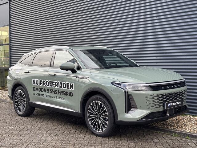 Omoda 9 SHS Premium Plug-In Hybride Automaat met 1100 km Range, Lederen bekleding, Elektrsiche stoelverstelling voor en achter Leverbaar eind februari 2026!