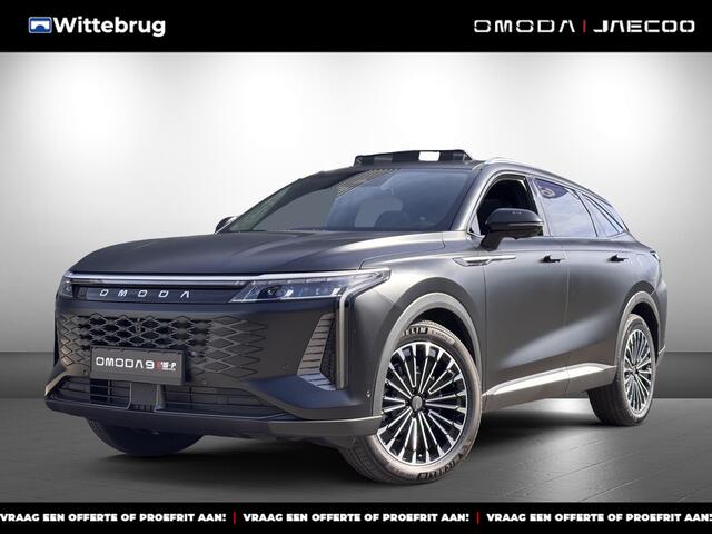 Omoda 9 SHS Premium Plug-In Hybride Automaat met 1100 km Range, Lederen bekleding, Elektrsiche stoelverstelling voor en achter Uit voorraad leverbaar!