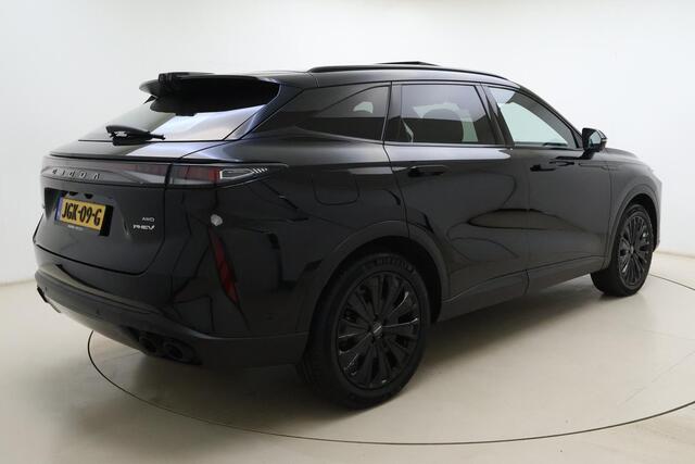 Omoda 9 SHS 1.5T-GDi SHS-P Premium 5p | Nog 6 jaar fabrieksgarantie | Tot 145 km volledig elektrisch rijden | Tot 1100 km gecombineerd rijden | 537 pk | Schuif/ kanteldak | Adaptive cruise control | Climate control | Lederen bekleding | Verwarmbare stoelen voor & achter | Apple Carplay/Android Auto