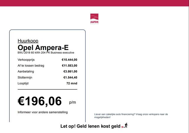 Opel AMPERA Ampera-e BWJ 2018 60 kWh 204 PK Business executive STOEL-STUURVERWARMING | KEYLESS ENTRY | LED | DAB | TELEFOON