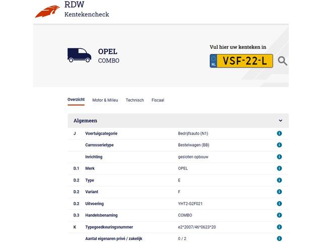 Opel COMBO 1.5D L1H1 Standaard (102PK), 2e-Eig. & Keurig-Onderh. BOVAG-Garantie. NL-Auto..