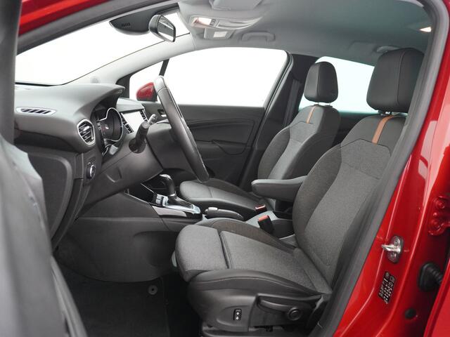 Opel Crossland 1.2T 131pk AUT-6 Turbo Apple Carplay Android Auto 360°Camera Navi Ecc Cruise Control AGR-Comfort Stoel Pdc DAB+ Elegance Lmv 16" Lane Assist Regen-Lichtsensor Led Aut.Dim.Binnenspiegel Verkeersbord detectie Privacyglas Zeer compleet! Facelift model!