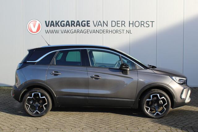 Opel Crossland 1.2-Turbo 110 pk Ultimate Mooie en luxe hoogzitter met weinig km's ! Volautm. airco dual, cruise control, camera, comfortstoelen, metallic lak, LM wielen, navigatie, telefoonvoorb., LED verlichting etc.