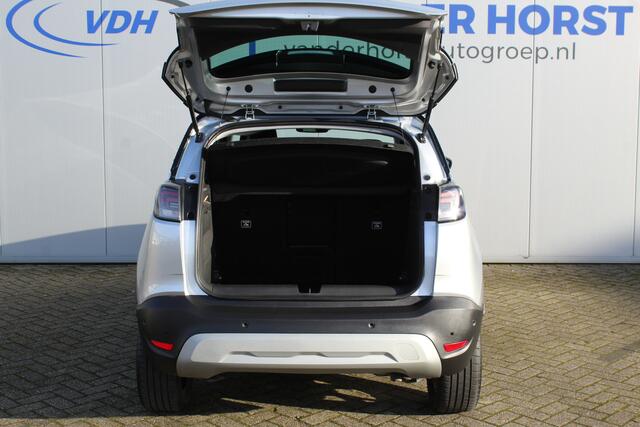 Opel Crossland 1.2-110pk Turbo 'Elegance'. Mooie en luxe hoogzitter ! Volautm. airco dual, cruise control, camera, comfortst., LM wielen, navigatie, telefoonvoorb., lane- en side assist, pdc v+a, LED verl., trekhaak etc.