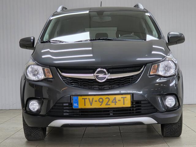 Opel KARL 1.0 Rocks Online Edition. NL Auto!/ 15'' LMV/ PDC/ Apple + Android/ Dakrails/ DAB+/ Airco/ Cruise/ Elek. pakket/ Isofix/ Bluetooth/ Multi. LEDER. Stuur/ Mistl./ Extra Getint glas.