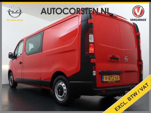 Opel VIVARO D126pk L2H1 Dubbele Cabine Euro 6 Navi Airco Trekhaak Camera Cruise Control Bluetooth Pdc 5-Persoons Betonplex Vloer Wandbetimmering Schuifdeur Regen-Lichtsensor 1.6CDTI 1e Eigenaar Origineel Nederlandse Auto Dealeronderhouden 2.000kg trekvermogen