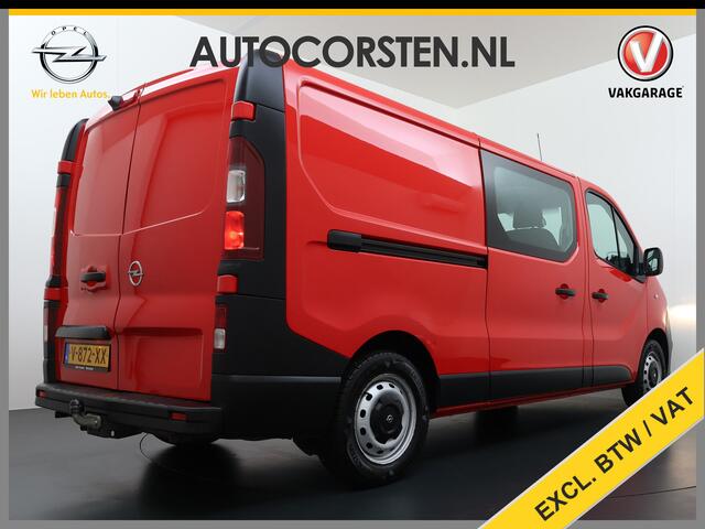 Opel VIVARO D126pk L2H1 Dubbele Cabine Euro 6 Navi Airco Trekhaak Camera Cruise Control Bluetooth Pdc 5-Persoons Betonplex Vloer Wandbetimmering Schuifdeur Regen-Lichtsensor 1.6CDTI 1e Eigenaar Origineel Nederlandse Auto Dealeronderhouden 2.000kg trekvermogen