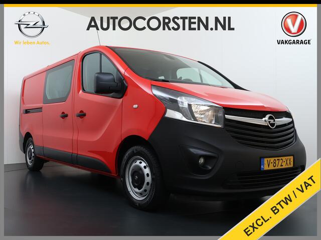 Opel VIVARO D126pk L2H1 Dubbele Cabine Euro 6 Navi Airco Trekhaak Camera Cruise Control Bluetooth Pdc 5-Persoons Betonplex Vloer Wandbetimmering Schuifdeur Regen-Lichtsensor 1.6CDTI 1e Eigenaar Origineel Nederlandse Auto Dealeronderhouden 2.000kg trekvermogen