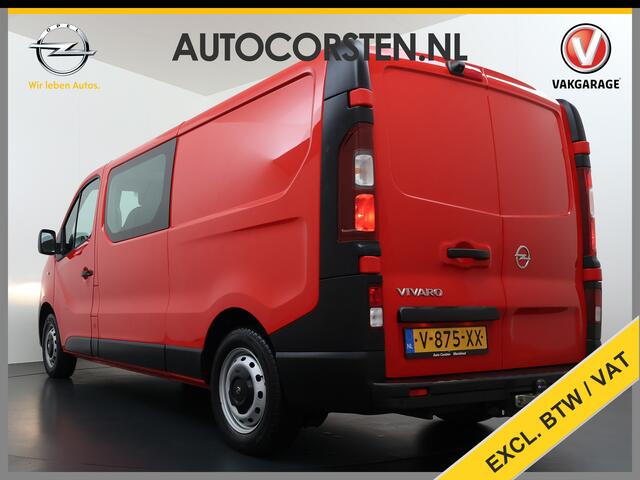 Opel VIVARO 1.6CDTI L2H1 Dubbele Cabine 5-Persoons Euro 6 Airco Navi Cruise Control Regen-Lichtsensor Pdc Betonplex Vloer Wandbetimmering Schuifdeuren 1e Eigenaar Origineel Nederlandse Auto
