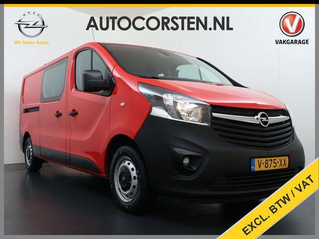 Opel VIVARO 1.6CDTI L2H1 Dubbele Cabine 5-Persoons Euro 6 Airco Navi Cruise Control Regen-Lichtsensor Pdc Betonplex Vloer Wandbetimmering Schuifdeuren 1e Eigenaar Origineel Nederlandse Auto