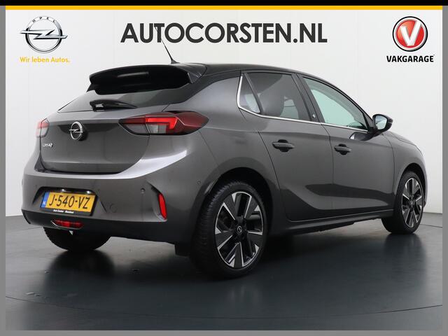 Opel e-Corsa Elegance 50kWh Autom. Two-Tone Apple Carplay Android Auto Navi Ecc Adap.Cruise Control 360° Camera Keyless DAB Led Lmv 17" Verkeersbord detectie Rijstrooksensor Winter-Pakket Parkeer-Pakket Premium-Pakket 1e Eigenaar Origineel Nederlandse Auto Nieuwprijs 