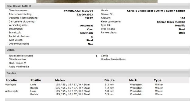 Opel e-Corsa Level 2 Edition 100KW / 50 kWh Fase 3 / Airco-Ecc. / Cruise-ctr. / Apple Carplay Android / Apk 06-2027