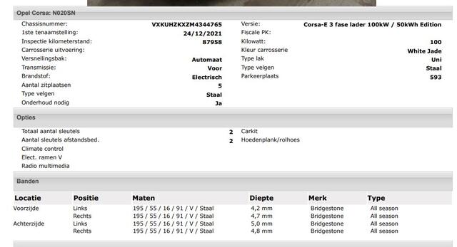 Opel e-Corsa Edition 100KW / 50 kWh / Airco-Ecc. / Cruise-ctr. / Navigatie via Usb / 100% Elektrisch, 100% Stijlvol
