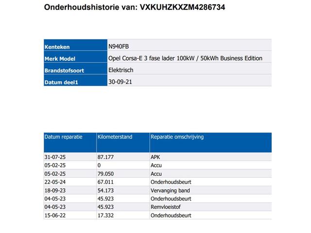 Opel e-Corsa Business Edition 100KW / 50 kWh / Airco-Ecc. / Cruise-ctr. / Navigatie via Usb / 100% Elektrisch, 100% Stijlvol