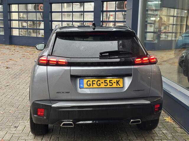 Peugeot 2008 1.2 Hybrid 145 PK GT Automaat | Navigatie | Keyless Entry | Full LED Verlichting | Parkeercamera | Adaptieve Cruise Control | Climate Control | Parkeersensoren | 17" Lichtmetalen Velgen | Hoge Zitpositie | Zwart Dak |