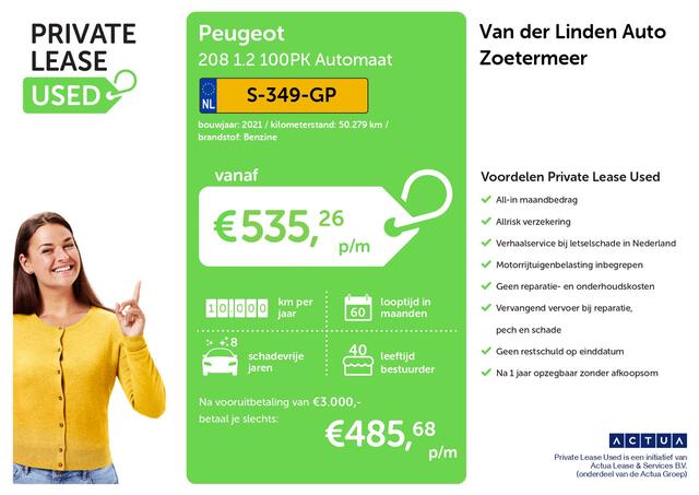 Peugeot 208 1.2 100PK Automaat Apple/Android | Half lederen bekleding | Camera | Cruise
