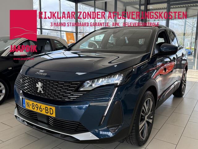 Peugeot 3008 BWJ 2021 1.2 PureTech 131 PK Blue Lease Allure TREKHAAK | FULL LED | 360 CAMERA | HALF LEDER | KEYLESS | ELEKTR. ACHTERKLEP | CARPLAY + ANDROID | NAVI | CLIMA | CRUISE | LMV | PDC