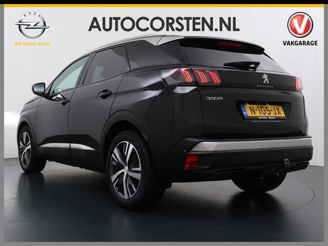 Peugeot 3008 1.2T 131PK AUT. Trekhaak 360°Camera 1/2 Leer 18" Navi Ecc Apple Carplay Android Connected-Apps Cruise Control Pdc Blue Premium Keyless Elek.Achterklep Privacy Glas BordHerkenning Lane Assist Led Lmv 18" Regen-Lichtsensor Bluetooth 1.400KG Trekgewicht Deal