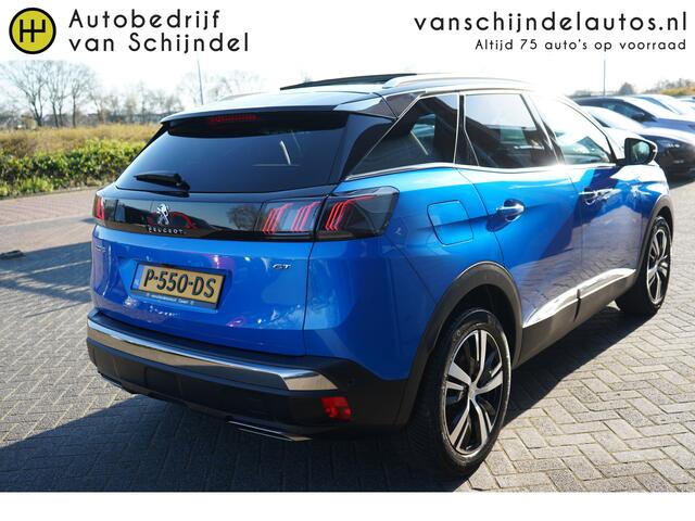 Peugeot 3008 1.2 PURETECH GT ORIGINEEL NEDERLANDS MET NIEUWE DISTRIBUTIERIEM!!! PANORAMADAK ADAPTIEVE CRUISE CAMERA LEDER ANDROID/APPLECARPLAY NAVI 18INCH ELECTR.KLEP PDC V+A FULL LED ENZ...