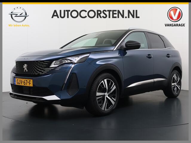 Peugeot 3008 131PK AUT-8 GT Line Adap.Cruise 3D-Navi 360°Camera Apple Carplay Android PDCStoelverw. Elek.Achterklep Ecc Privacy Glas Lmv Led Connected-Apps Bluetooth Lane Assist Led Dodehoeksensor Voorzien van All-Season banden
