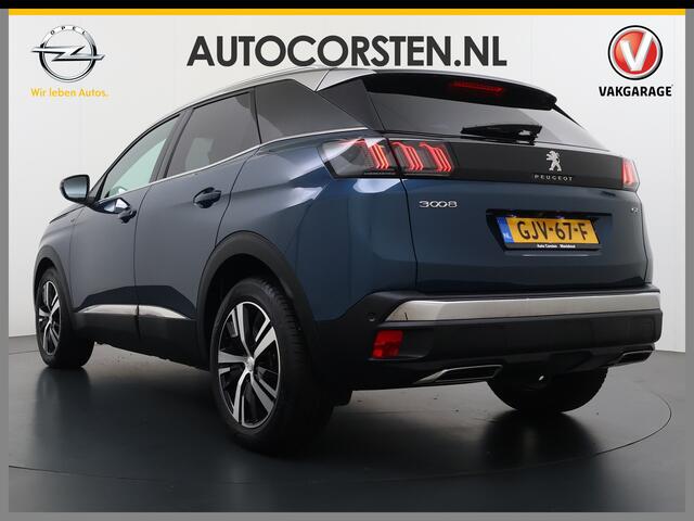 Peugeot 3008 131PK AUT-8 GT Line Adap.Cruise 3D-Navi 360°Camera Apple Carplay Android PDCStoelverw. Elek.Achterklep Ecc Privacy Glas Lmv Led Connected-Apps Bluetooth Lane Assist Led Dodehoeksensor Voorzien van All-Season banden
