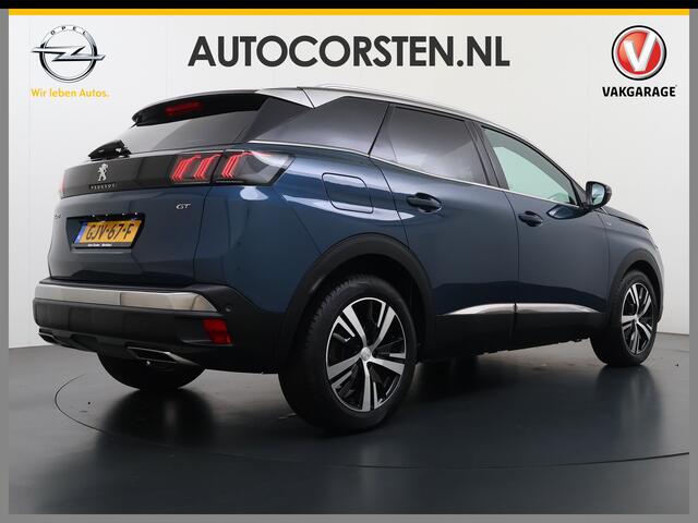 Peugeot 3008 131PK AUT-8 GT Line Adap.Cruise 3D-Navi 360°Camera Apple Carplay Android PDCStoelverw. Elek.Achterklep Ecc Privacy Glas Lmv Led Connected-Apps Bluetooth Lane Assist Led Dodehoeksensor Voorzien van All-Season banden