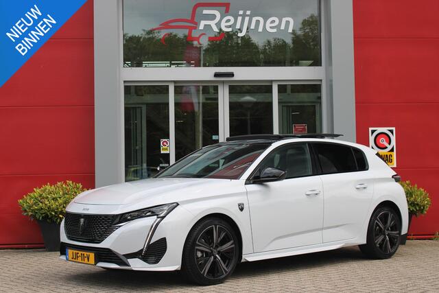 Peugeot 308 1.2 Hybrid 145PK AUTOMAAT GT | PANORAMA SCHUIF/KANTEL DAK | AFNEEMBARE TREKHAAK | NAVIGATIE | SENSATION PACK: FOCAL HIFI SYSTEM (PREMIUM HIFI SYSTEEM MET 10 SPEAKERS)/DRAADLOZE TELEFOONLADER | 360° VISION & DRIVE ASSIST PLUS PACK: ACHTERUITRIJCAMERA 360°