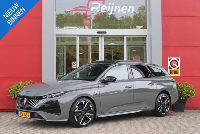 Peugeot 308 SW Peugeot 308 SW 1.2 Hybrid 145PK GT AUTOMAAT | PANORAMA SCHUIF/KANTEL DAK | AFNEEMBARE TREKHAAK | NAVIGATIE | SENSATION PACK: FOCAL HIFI SYSTEM (PREMIUM HIFI SYSTEEM MET 10 SPEAKERS)/DRAADLOZE TELEFOONLADER | 360° VISION & DRIVE ASSIST PLUS PACK: ACHTERUITRIJCAMERA 360° VISIOPARK 3 (4 CAMERA'S)/PARKEERHULP VOOR EN ACHTER/ANTI DIEFSTAL ALARM/PEUGEOT i-COCKPIT MET CONFIGUREERBAAR 3D-INSTRUMENTENPANEEL/CLEAN CABIN | | 18" LICHTMETALEN VELGEN "PORTLAND" | DRAADLOZE APPLE CARPLAY/ANDROID AUTO | KEYLESS ENTRY/START | SFEER VERLICHTING | ZWARTE HEMELBEKLEDING | FULL LED MATRIX KOPLAMPEN | VERLICHT LOGO | DODEHOEK DETECTIE |