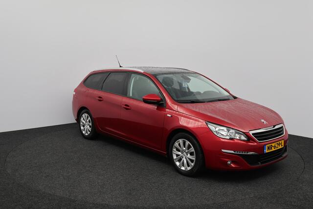 Peugeot 308 SW 1.2 PureTech Style/ D-Riem verv: 128.000 KM!/ DEALER ONDERHOUDEN!/ Trekhaak/ Panorama-Dak/ DAB+/ Extra getint glas/ PDC/ Navi/ Clima/ Cruise/ Bluetooth/ Multi. LEDER. Stuur/ Mistl./ Chroom/ Dakrails.