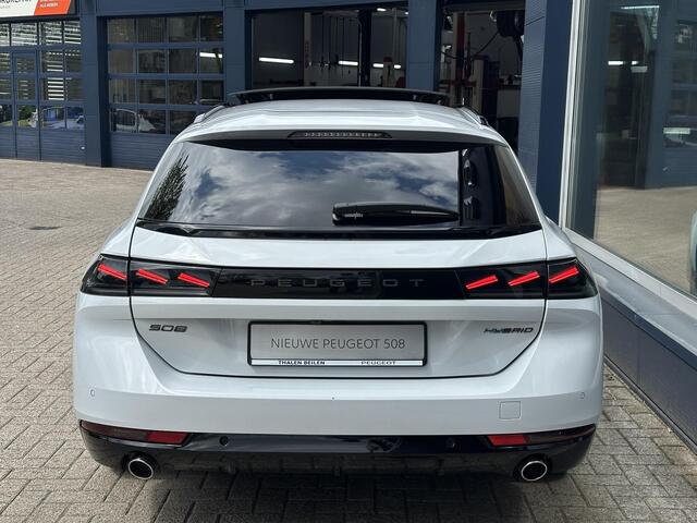 Peugeot 508 SW 1.6 HYbrid 180 GT | Facelift Model | Meest Complete Uitvoering | Volledig Lederen Bekleding | Glazen Panorama Schuif-/Kanteldak | Stoelverwarming & Massage | Plug-In Hybride Automaat | 360 Graden Camera | Navigatie | Climate Control | Adaptieve Cruise 